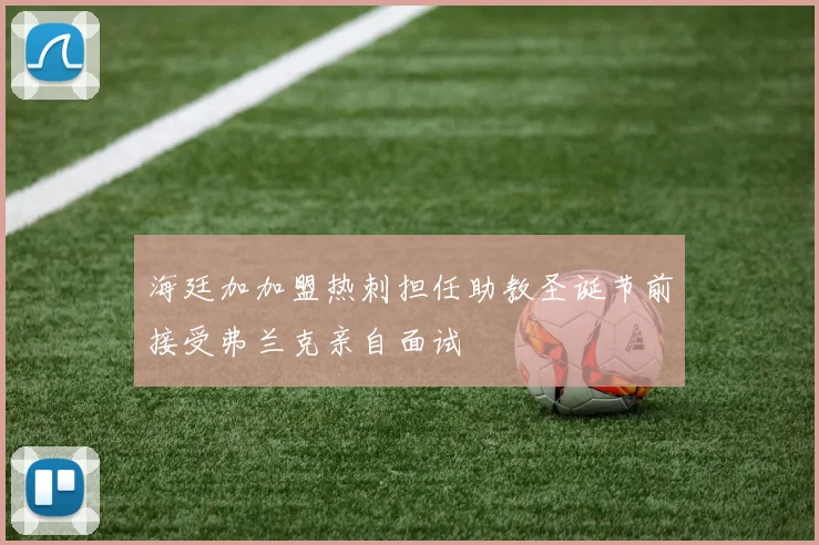 海廷加加盟热刺担任助教圣诞节前接受弗兰克亲自面试